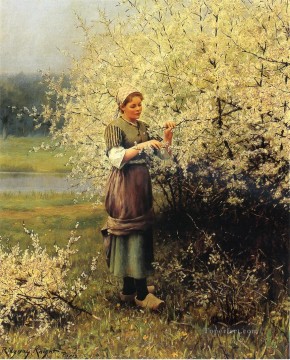  Primavera Lienzo - Flores de primavera compatriota Daniel Ridgway Knight Impresionismo Flores